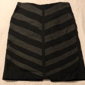 Black and grey striped pencil skirt